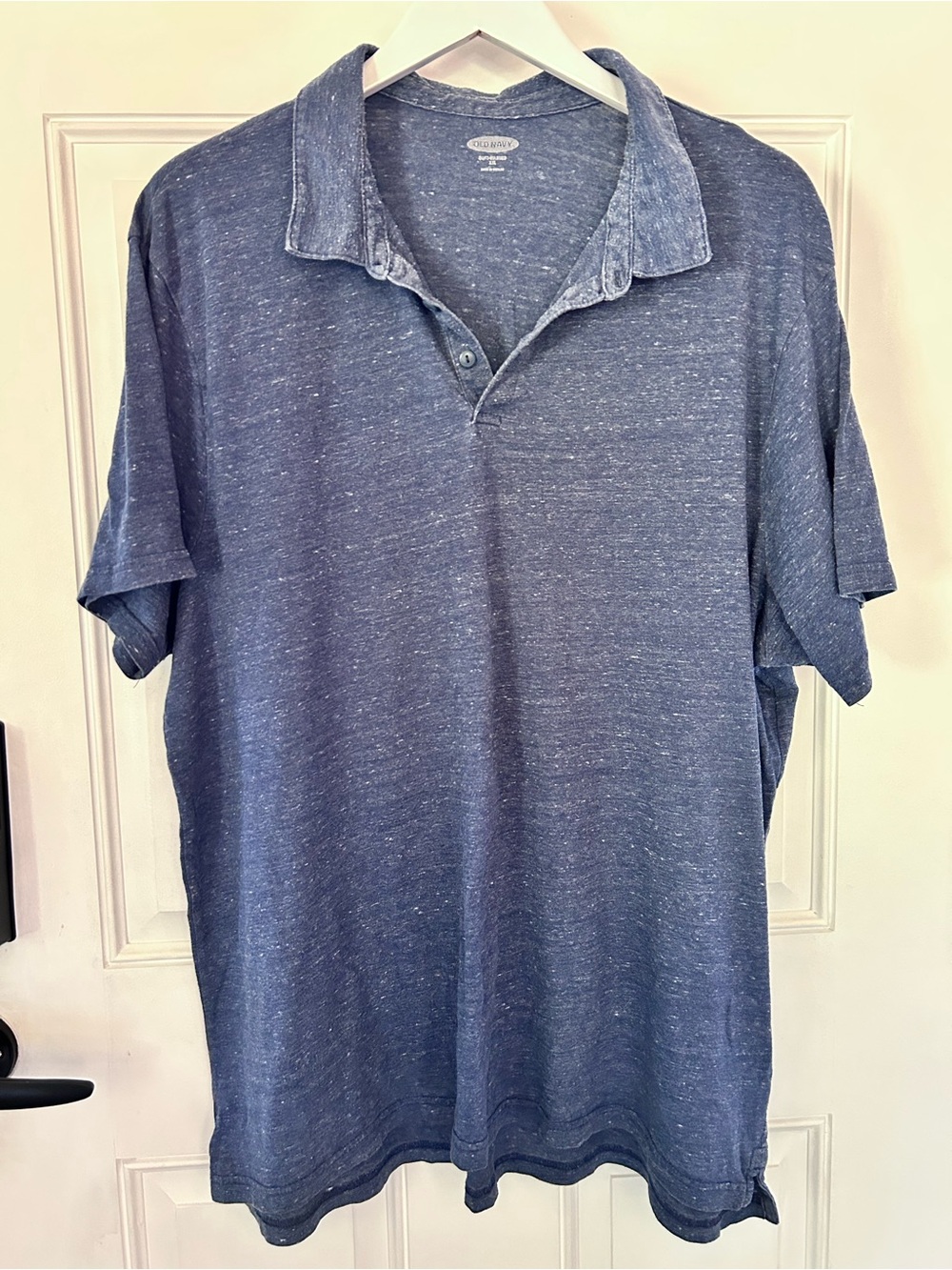 Old Navy Heathered Blue Short-Sleeve Polo